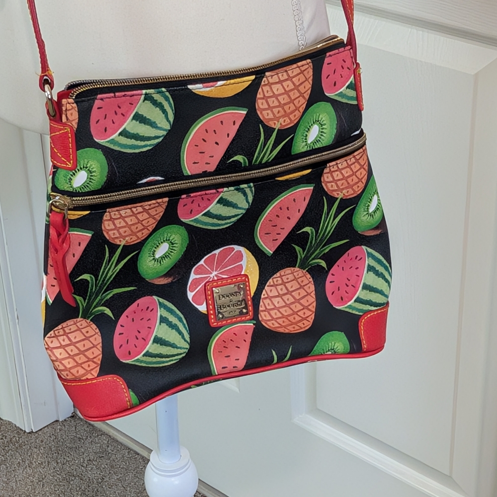 Dooney & Bourke Tropical Fruit Crossbody Bag - Black and Red - Picture 9 of 9